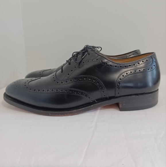 JOHNSTON MURPHY Mens Dress Shoes Black Leather Lace Up Wingtip Oxfords Size  11